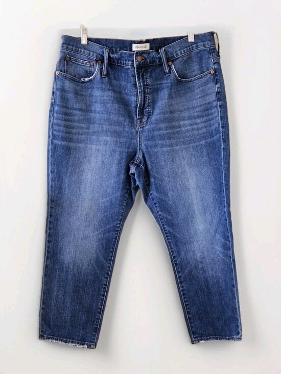 Madewell Jeans Womens 34 Blue Denim The Perfect Vintage Crop Jean Stretch Grunge - Picture 8 of 16